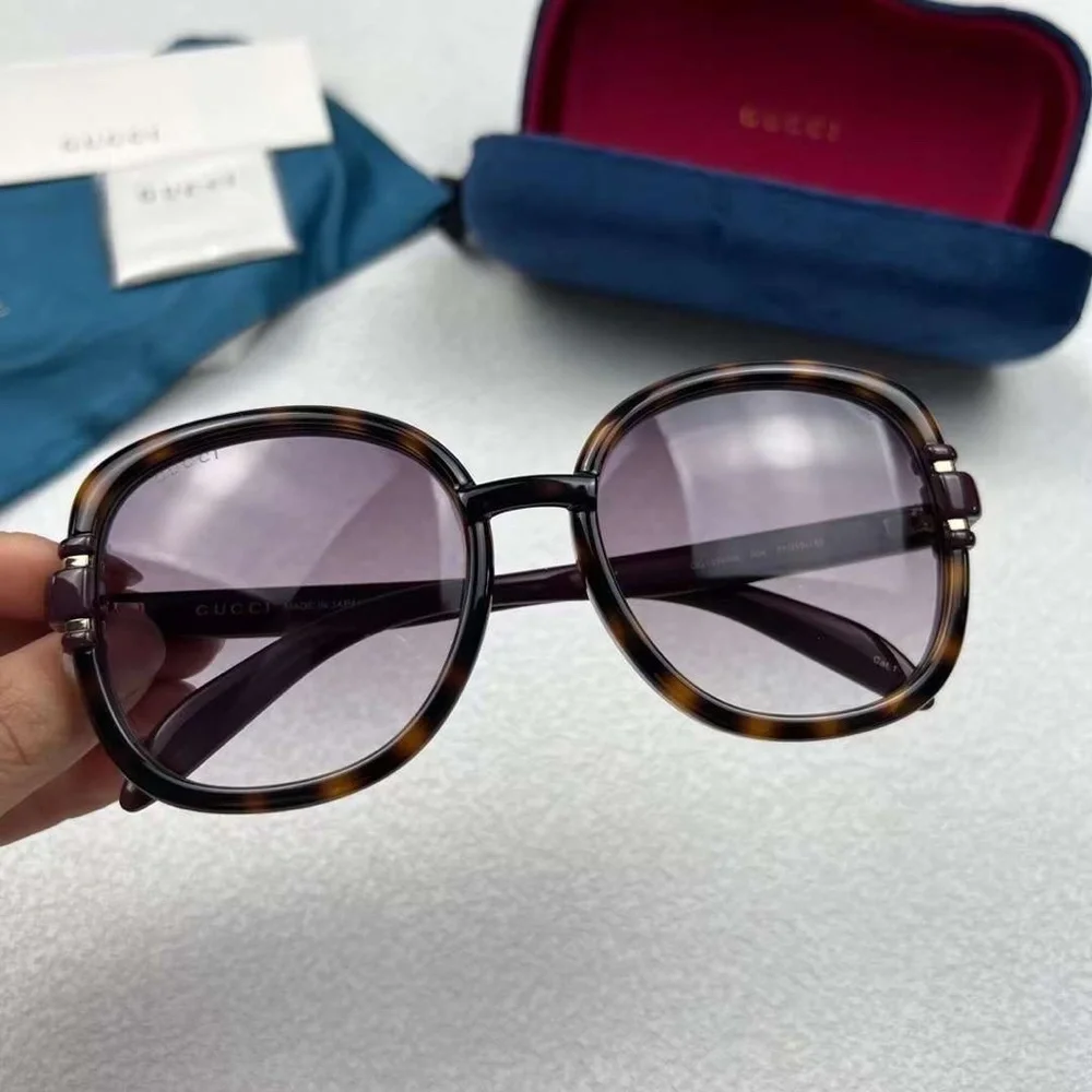 NWT Gucci GG1068SA-004 Havana Ivori Square 57mm Sunglasses